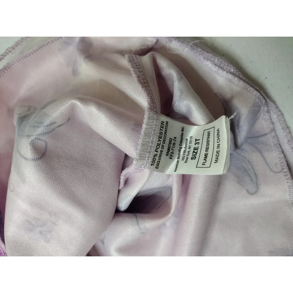 Disney Princess Rapunzel Nightgown Girls Size 3T Purple Pink Floral Mesh Dress